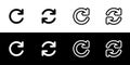 Refresh icon set. Loop, repeat, rotation, and loading
