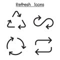 Refresh icon set in sharp corner style vector illustration graphic design