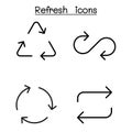 Refresh icon set in thin line style Royalty Free Stock Photo