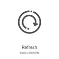 refresh icon vector from basic ui elements collection. Thin line refresh outline icon vector illustration. Linear symbol for use Royalty Free Stock Photo