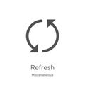 refresh icon vector from miscellaneous collection. Thin line refresh outline icon vector illustration. Outline, thin line refresh Royalty Free Stock Photo