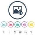 Refresh image flat color icons in round outlines
