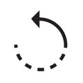 Refresh left arrow icon vector sign and symbol isolated on white Royalty Free Stock Photo