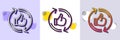 Refresh like line icon. Thumbs up sign. Halftone dotted pattern. Vector Royalty Free Stock Photo