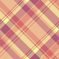Refresh pattern check fabric, sample tartan background seamless. Style plaid vector texture textile in orange and pink colors Royalty Free Stock Photo