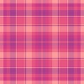 Refresh pattern texture textile, style fabric tartan background. Random vector check plaid seamless in red and pink colors