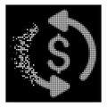 White Dissolving Dotted Halftone Refresh Price Icon