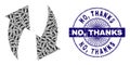 Refresh Recursive Composition of Refresh Items and Textured No, Thanks Round Guilloche Seal