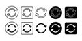 Refresh Reload Black Icon Bundle for Synchronization and Update Minimal Modern Design Royalty Free Stock Photo