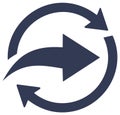 Refresh reload cycle icon with arrows for web design and user interface concepts Royalty Free Stock Photo