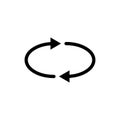 Refresh, reload, repeat Icon. Black simple circle arrows. Vector illustration for design, web.