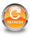 Refresh (rotate arrow icon) glossy orange round button Royalty Free Stock Photo