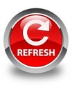 Refresh (rotate arrow icon) glossy red round button Royalty Free Stock Photo