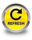 Refresh (rotate arrow icon) glossy yellow round button Royalty Free Stock Photo