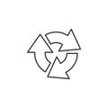 Refresh three arrow rotate thin line icon. Linear vector symbol Royalty Free Stock Photo
