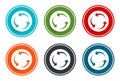 Refresh update icon flat vector illustration design round buttons collection 6 concept colorful frame simple circle set Royalty Free Stock Photo