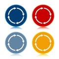 Refresh update icon trendy flat round buttons set illustration design Royalty Free Stock Photo