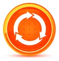 Refresh update icon natural orange round button Royalty Free Stock Photo