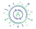 Refresh user info line icon. Update profile sign. Vector