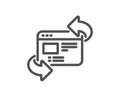 Refresh website line icon. Update web page sign. Vector Royalty Free Stock Photo