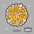Refresh Your Creativity. Human Brain View Combined With A Sliced