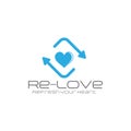 Refresh your love symbol logo vector