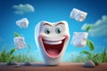 Refresh your smile, Creative toothpaste ad with giant tooth model