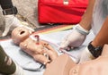 The refresher training to assist childbirth Royalty Free Stock Photo