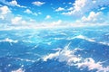 Refreshing Aerial Summer Shot With Clouds, Blue Sky, Sun, And Sea Royalty Free Stock Photo