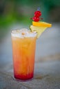 Refreshing alcoholic tropical cocktail Mai Tai