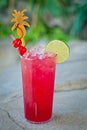 Refreshing alcoholic tropical cocktail Sea Devil