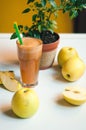 Refreshing apple smoothie milk shake Royalty Free Stock Photo