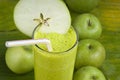 Refreshing apple smoothie milk shake