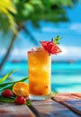 Refreshing Beachside Tropical Drink