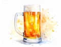 Refreshing Beer in a Glass Mug with Ice and Foam Royalty Free Stock Photo