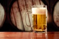 Refreshing beer mug on vintage background Royalty Free Stock Photo