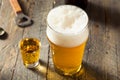 Refreshing Beer and Whiskey Shot Boilermaker Royalty Free Stock Photo