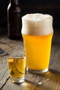 Refreshing Beer and Whiskey Shot Boilermaker Royalty Free Stock Photo