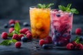 Refreshing Berry and Citrus Infusions for Vitality. Concept Healthy Recipes, Fruit Infusions,