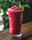 Refreshing Berry Smoothie in a Tall Glass