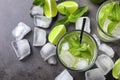 Refreshing beverage with lime and min Royalty Free Stock Photo