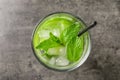 Refreshing beverage with mint and lime Royalty Free Stock Photo