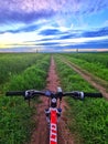 Refreshing biking at country side in Romania Royalty Free Stock Photo