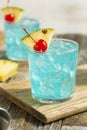 Refreshing Blue Hawaii Cocktail Punch Royalty Free Stock Photo