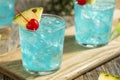 Refreshing Blue Hawaii Cocktail Punch Royalty Free Stock Photo