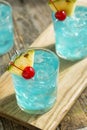 Refreshing Blue Hawaii Cocktail Punch Royalty Free Stock Photo