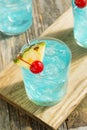 Refreshing Blue Hawaii Cocktail Punch Royalty Free Stock Photo