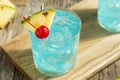 Refreshing Blue Hawaii Cocktail Punch Royalty Free Stock Photo