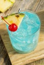 Refreshing Blue Hawaii Cocktail Punch Royalty Free Stock Photo