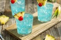 Refreshing Blue Hawaii Cocktail Punch Royalty Free Stock Photo